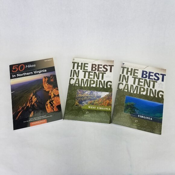 3 Outdoor Books- 50 Hikes in Northern Virginia, Best In Tent Camping VA & WV - Picture 1 of 13